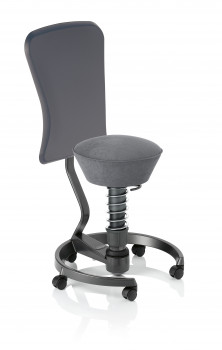 Swopper Work Basis anthrazit  - Polster smoke-grau Microfaser