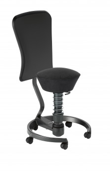 Swopper Work Basis anthrazit  - Polster schwarz Leder